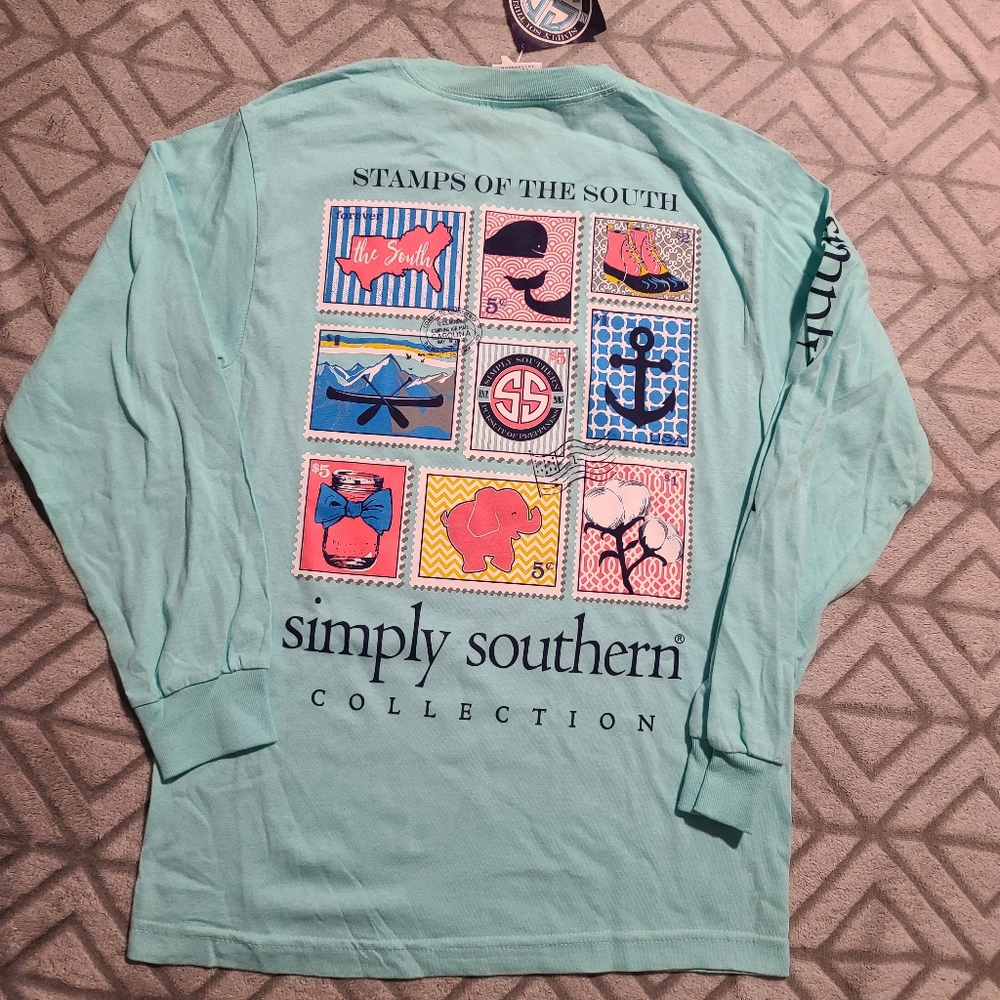 Simply Southern Stamps Of The South Longsleeve Tee - Picture 1 of 4